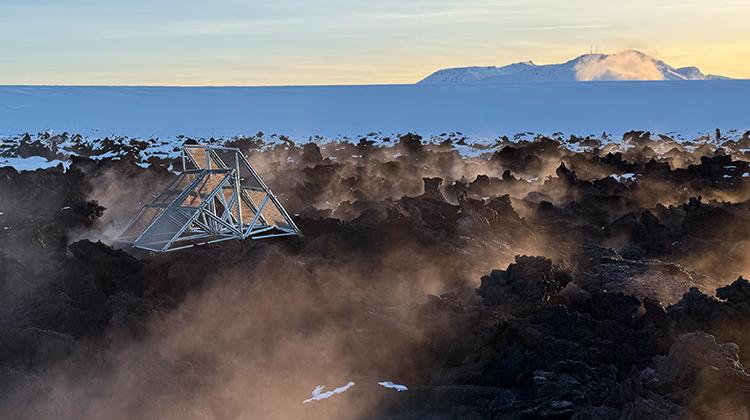 Volcanic Infrastructure Prototype in lava field